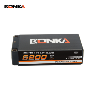 BONKA 5200mAh 100C 2S 7.6V HV Shorty Pack for RC Car